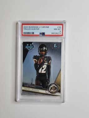 Travis Hunter ~ 2023 Bowman U ~ Chrome ~ Rookie ~ PSA 8